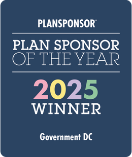 Logo: 2025 PLANSPONSOR Plan Sponsor Of Year_ Government DC Winner, Desk Plaque