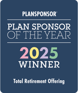Logo: 2025 PLANSPONSOR Plan Sponsor Of Year_ Total Retirement Offering Winner, Desk Plaque