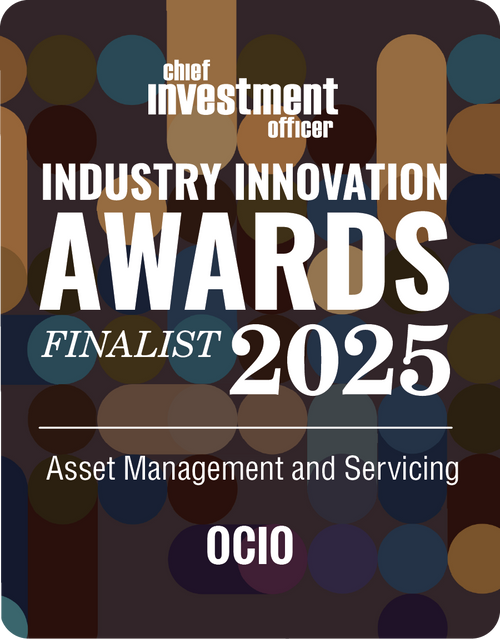 Logo: 2025 CHIEF INVESTMENT OFFICER Asset Management & Servicing: OCIO Desk Plaque