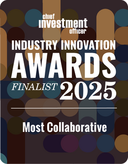 Logo: 2025 CHIEF INVESTMENT OFFICER Asset Owner Finalist: Most Collaborative Desk Plaque