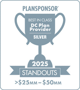 Logo: 2025 PLANSPONSOR Best in Class DC Plan Provider Standouts _ Silver: Plan Assets >$25MM-$50MM
