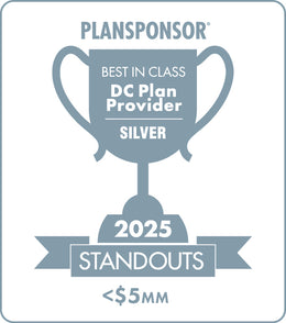 Logo: 2025 PLANSPONSOR Best in Class DC Plan Provider Standouts_ Silver: Plan Assets <$5MM