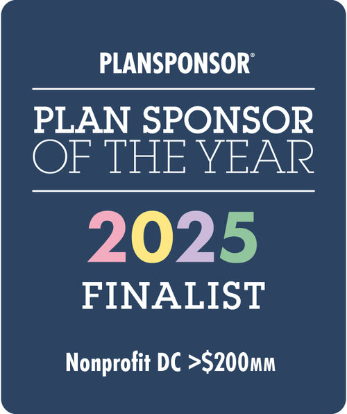 Logo: 2025 PLANSPONSOR Plan Sponsor Of Year_ Nonprofit DC >$200MM, Desk Plaque