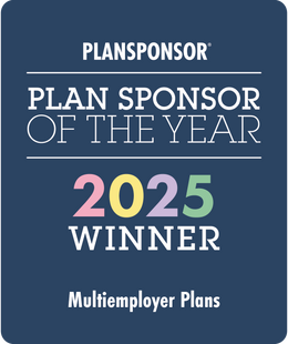 Logo: 2025 PLANSPONSOR Plan Sponsor Of Year_ Multiemployer Plans Winner, Desk Plaque