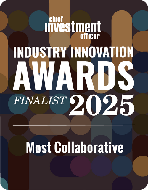 Logo: 2025 CHIEF INVESTMENT OFFICER Asset Owner Finalist: Most Collaborative Desk Plaque