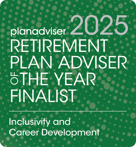 Logo: 2025 PLANADVISER Retirement Plan Adviser Of The Year_ Inclusivity and Career Development