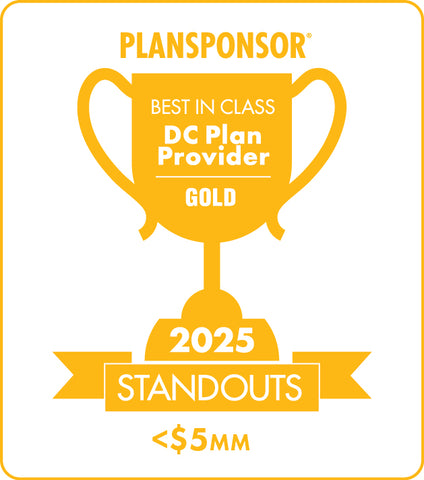 Logo: 2025 PLANSPONSOR Best in Class DC Plan Provider Standouts_ Gold: Plan Assets <$5MM