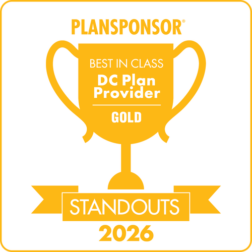 Logo: 2026 PLANSPONSOR Best in Class DC Plan Provider Standouts - Gold Generic