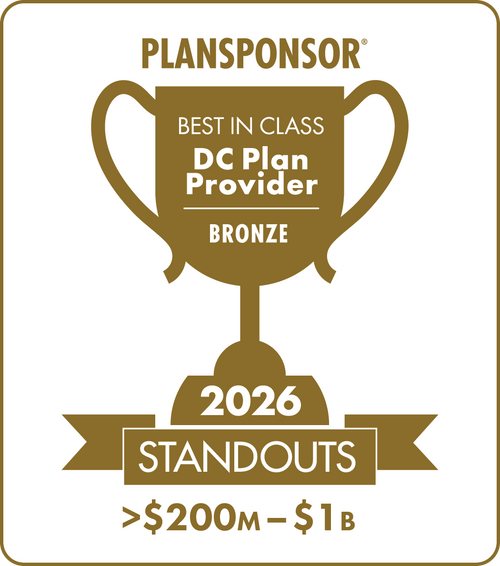 Logo: 2026 PLANSPONSOR Best in Class DC Plan Provider Standouts - Bronze: Plan Assets >$200M-$1B