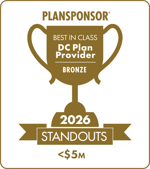 Logo: 2026 PLANSPONSOR Best in Class DC Plan Provider Standouts - Bronze: Plan Assets <$5M