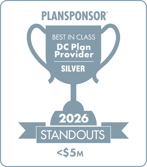 Logo: 2026 PLANSPONSOR Best in Class DC Plan Provider Standouts - Silver: Plan Assets <$5M
