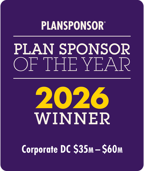 Logo: 2026 PLANSPONSOR Plan Sponsor Of Year - Corporate DC $35M-$60M Desk Plaque