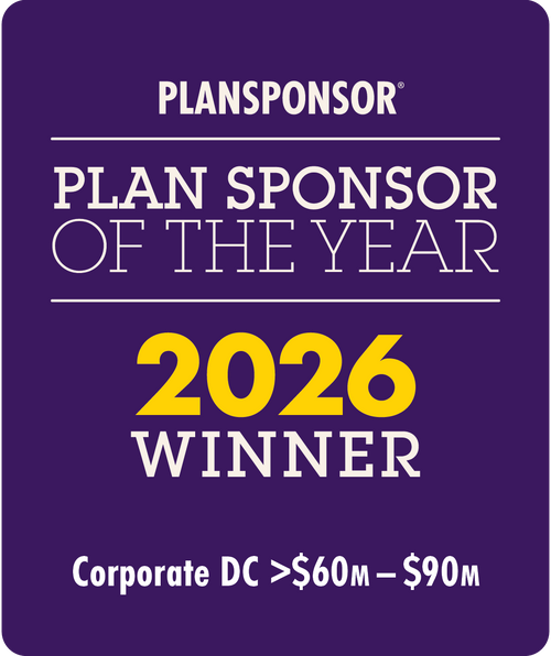 Logo: 2026 PLANSPONSOR Plan Sponsor Of Year - Corporate DC $60M-$90M Desk Plaque