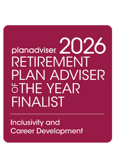 Logo: 2026 PLANADVISER Retirement Plan Adviser Of The Year - Inclusivity and Career Development