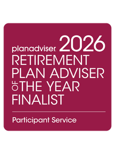 Logo: 2026 PLANADVISER Retirement Plan Adviser of the Year - Plan Participant Service Desk Plaque