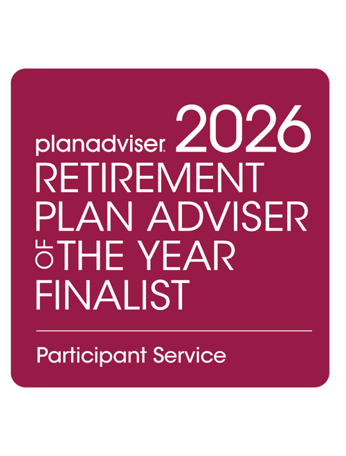 Logo: 2026 PLANADVISER Retirement Plan Adviser of the Year - Plan Participant Service Desk Plaque