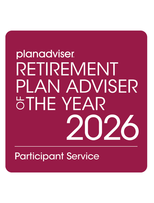 Logo: 2026 PLANADVISER Retirement Plan Adviser of the Year - Plan Participant Service Desk Plaque