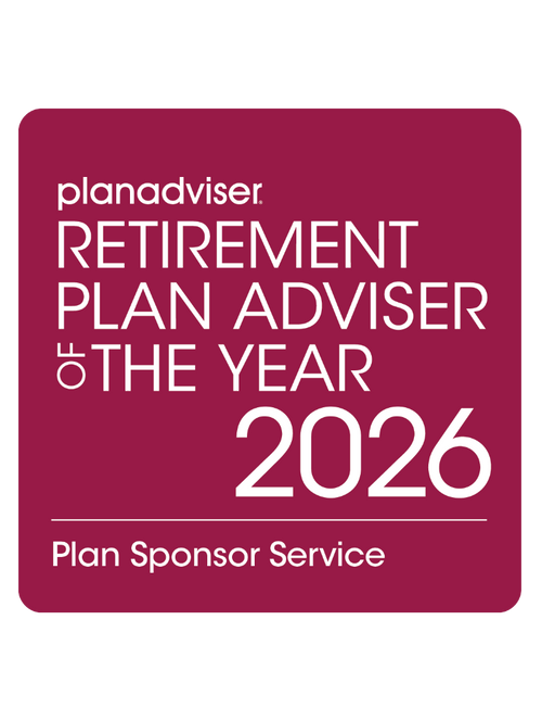 Logo: 2026 PLANADVISER Retirement Plan Adviser of the Year - Plan Sponsor Service Desk Plaque