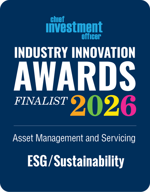 Logo: 2026 CHIEF INVESTMENT OFFICER Asset Management & Servicing: ESG/Sustainability Desk Plaque