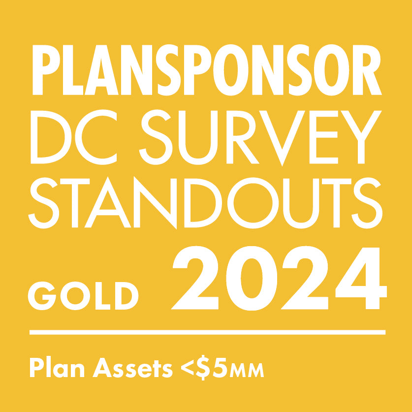 Logo: 2024 PLANSPONSOR DC Standout_ Gold: Plan Assets <$5MM