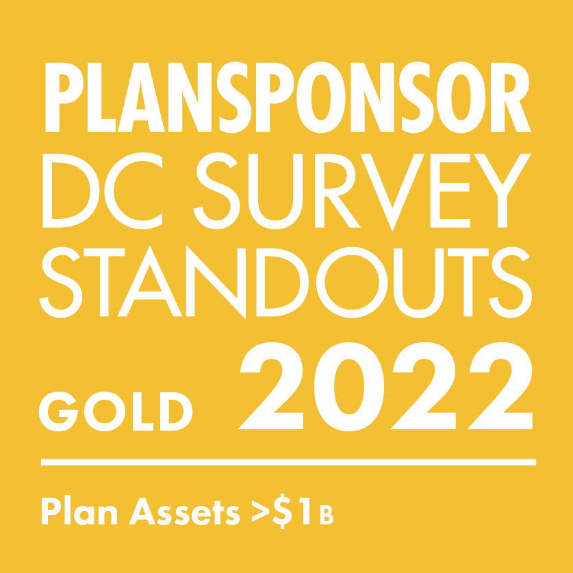 Logo: 2022 PLANSPONSOR DC Standout_ Gold: Plan Assets >$1B