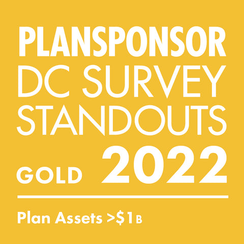 Logo: 2022 PLANSPONSOR DC Standout_ Gold: Plan Assets >$1B