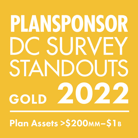 Logo: 2022 PLANSPONSOR DC Standout_ Gold: Plan Assets >$200MMâ€“$1B