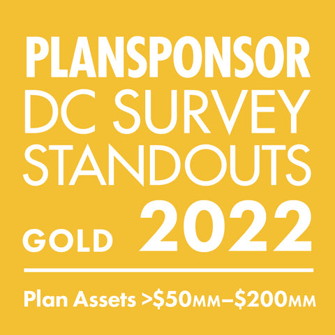 Logo: 2022 PLANSPONSOR DC Standout_ Gold: Plan Assets >$50MMâ€“$200MM