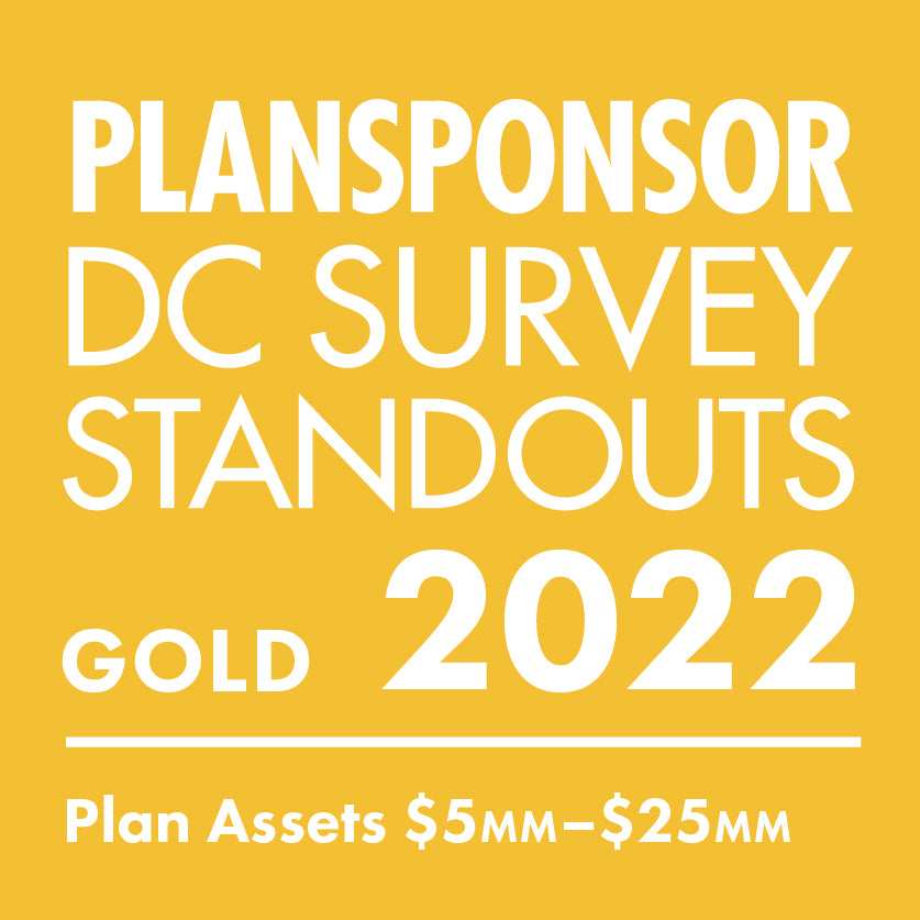 Logo: 2022 PLANSPONSOR DC Standout_ Gold: Plan Assets $5MM–$25MM