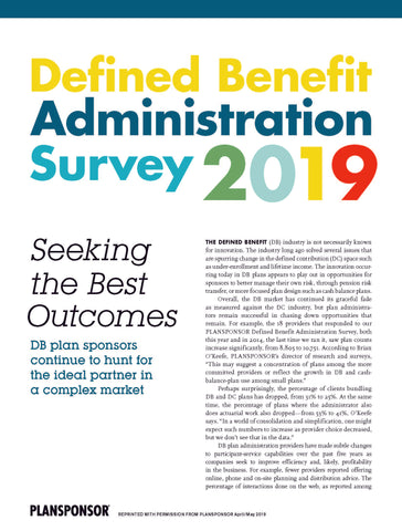 2019 Defined Benefit Administration Survey