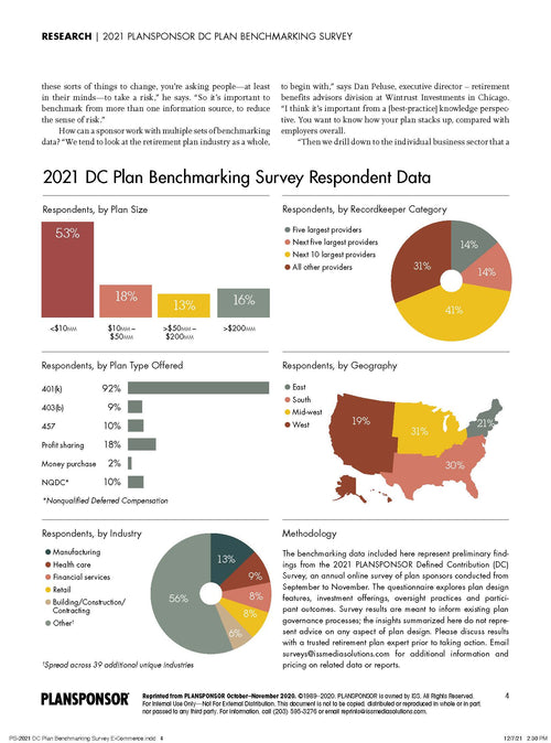 2021 DC Survey Plan Benchmarking Survey Snapshot