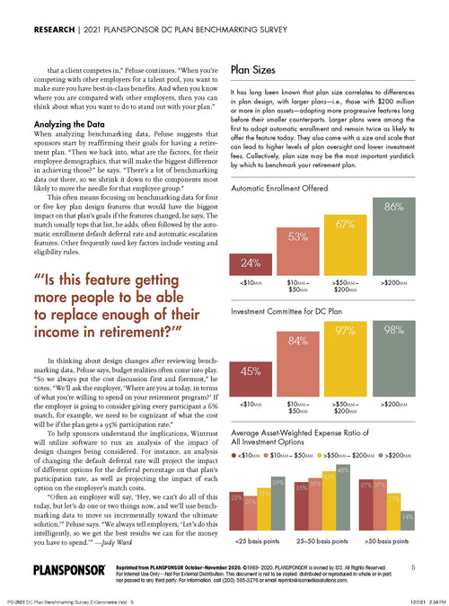 2021 DC Survey Plan Benchmarking Survey Snapshot