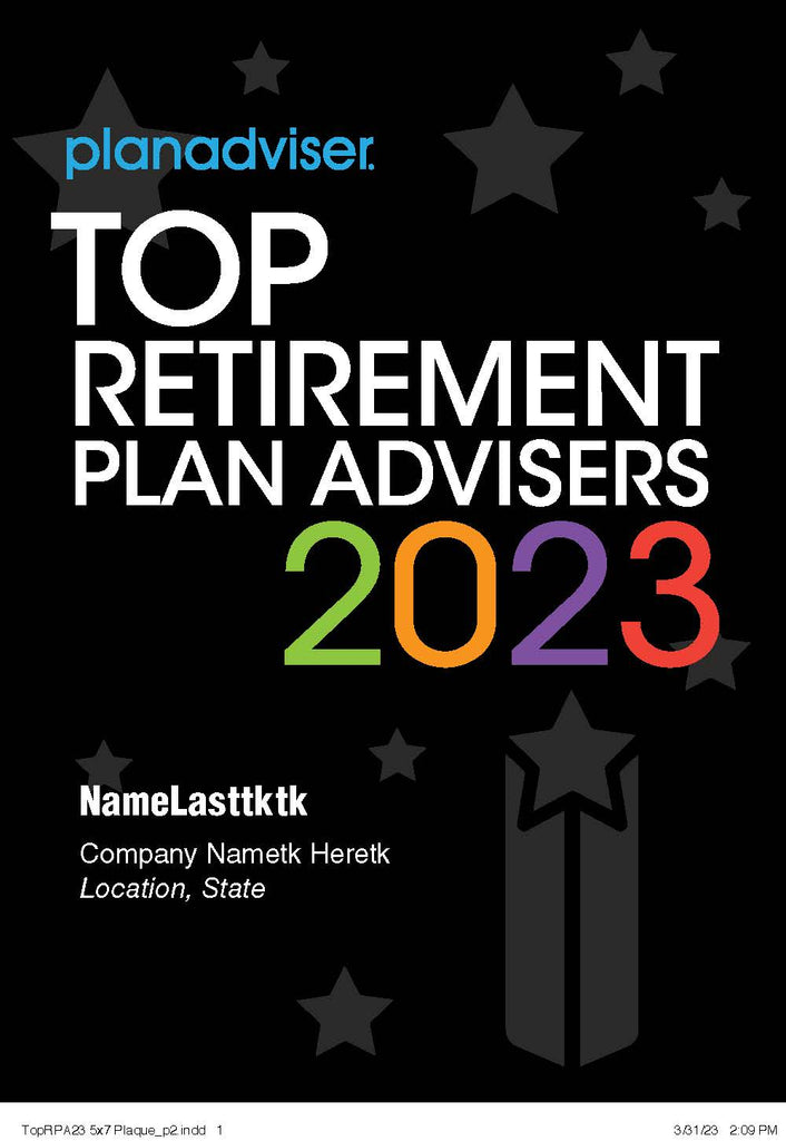 LOGO: Plaque 2023 PLANADVISER Top Retirement Plan Advisers